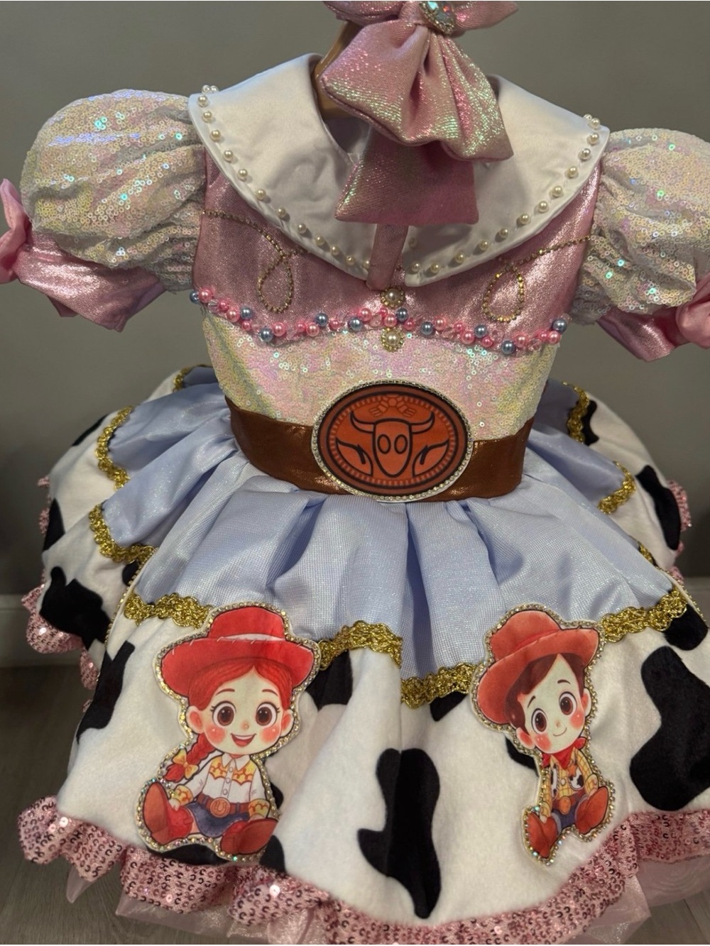 Disney Pink and White Jessie Cowgirl Dress for Kids